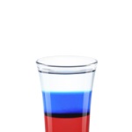 Флаг России - коктейль с водкой, блю кюрасао и гренадином