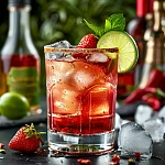 Фьюжн краш - коктейль с водкой, клубникой и перцем